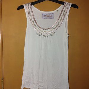 ROBERT GRAHAM Woman's Sleeveless Embellished Tank Top Size M Used